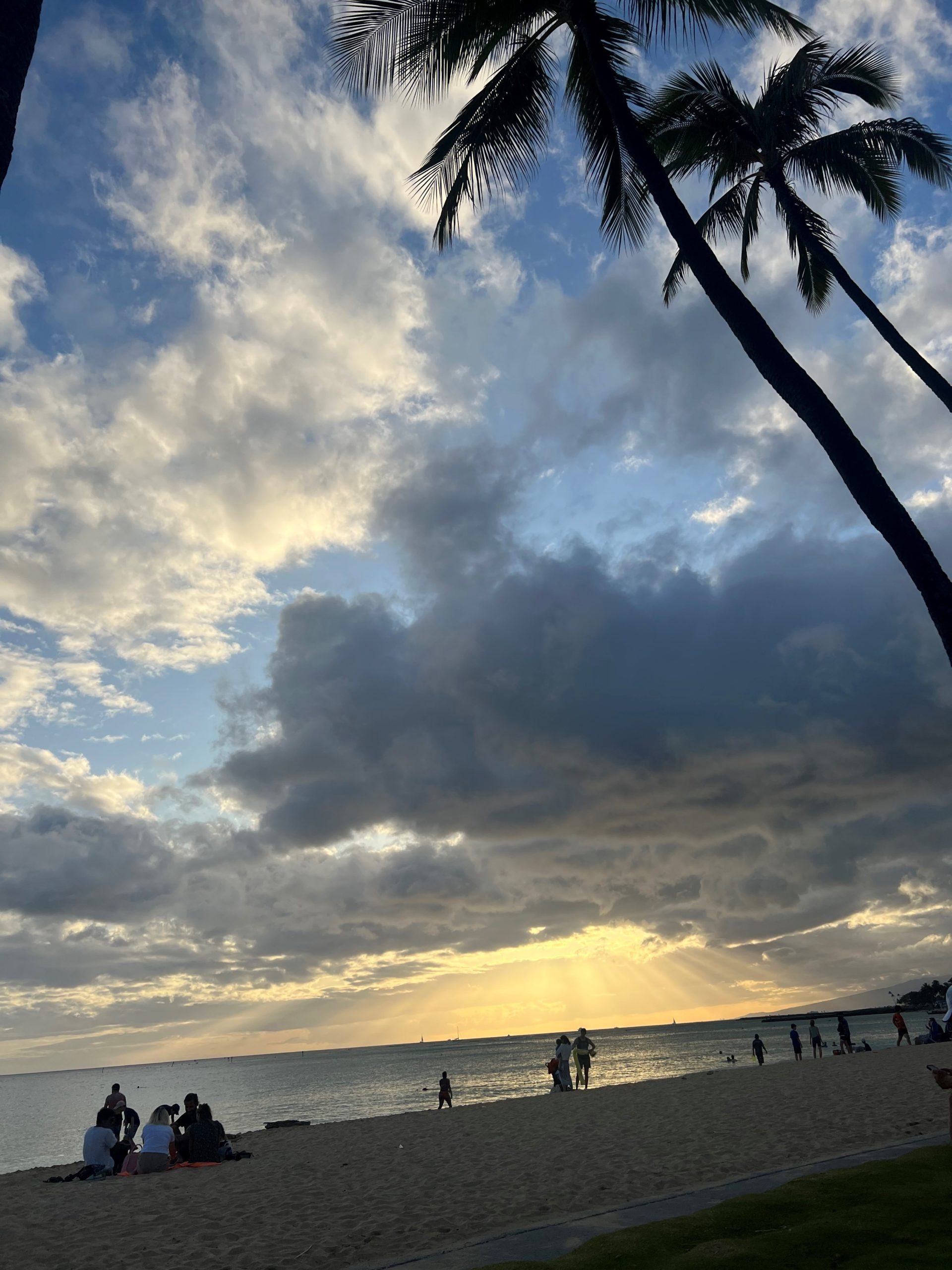 ワイキキ周辺のビーチ夕方